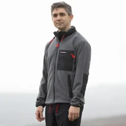 Berghaus Unisex Ascent 91 Fleece Jacket - AU Grey Pinstripe-Jet Black