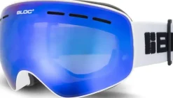BLOC Small Fit Moon Goggle - Matt White-Blue Mirror Lens
