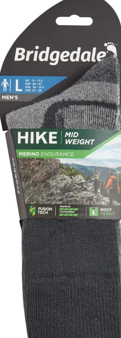 Bridgedale Mens Hike Midweight Merino Socks - Gunmetal