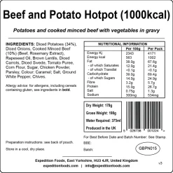 Expedition Foods Beef and Potato Hotpot - 1000kcal