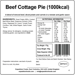 Expedition Foods Beef Cottage Pie - 1000kcal