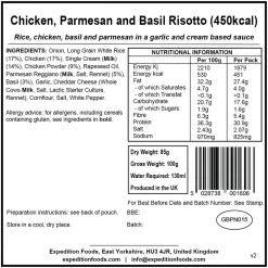 Expedition Foods Chicken Parmesan and Basil Risotto - 450kcal