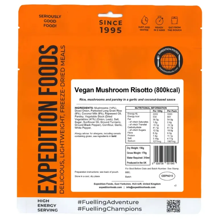 Expedition Foods Vegan Mushroom Risotto - 800kcal