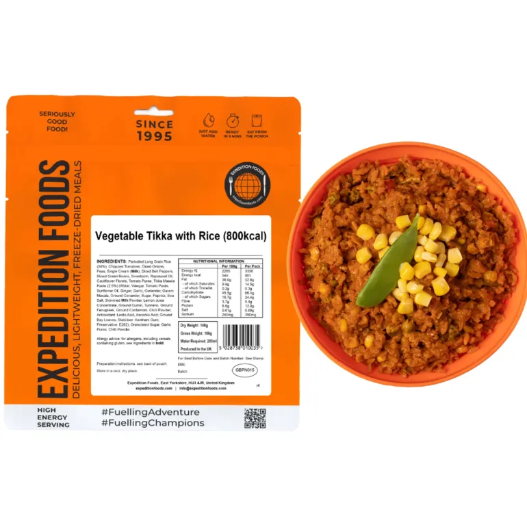 Expedition Foods Vegetable Tikka with Rice - 800kcal