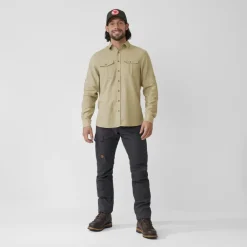 Fjallraven Mens Ovik Travel LS Shirt - Sand Stone