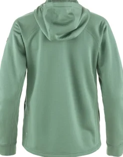 Fjallraven Womens Abisko Grid Fleece Hoodie - Patina Green