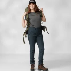 Fjallraven Womens Abisko Trail Stretch Trousers - Dark Navy