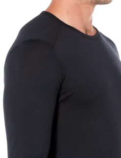 Icebreaker Mens 200 Oasis Long Sleeved Crewe Top - Black