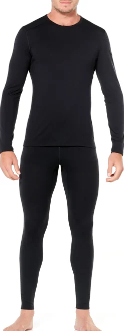Icebreaker Mens 200 Oasis Long Sleeved Crewe Top - Black