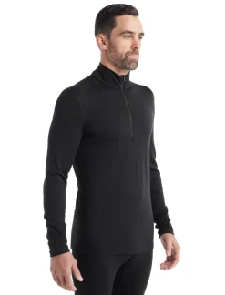 Icebreaker Mens 200 Oasis LS Half Zip Top - Black