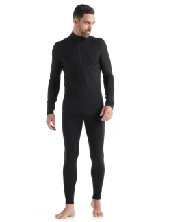 Icebreaker Mens 200 Oasis LS Half Zip Top - Black