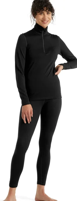 Icebreaker Womens 200 Oasis LS Half Zip Top - Black