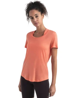 Icebreaker Womens Merino 125 Cool-Lite Sphere III SS Scoop Tee - Tang