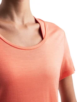 Icebreaker Womens Merino 125 Cool-Lite Sphere III SS Scoop Tee - Tang