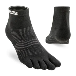Injinji Unisex Run Lightweight Mini Crew Toe Socks - Black