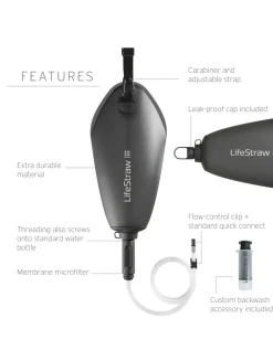 LifeStraw Peak Series Compact Gravity Water Filter System 3L - Dark Mountain Gray