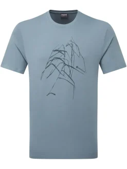 Montane Mens Abstract Mountain T-Shirt - Stone Blue