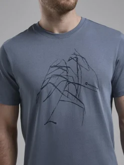 Montane Mens Abstract Mountain T-Shirt - Stone Blue