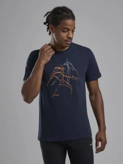 Montane Mens Abstract Mountain T-Shirt - Eclipse Blue