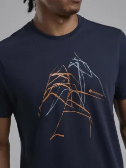 Montane Mens Abstract Mountain T-Shirt - Eclipse Blue