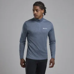 Montane Mens Dart Zip Neck - Stone Blue