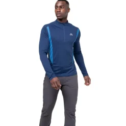 Mountain Equipment Mens Ignis LS Zip Tee - Cosmos-Dusk