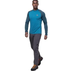 Mountain Equipment Mens Nava LS Zip T - Mykonos-Majolica