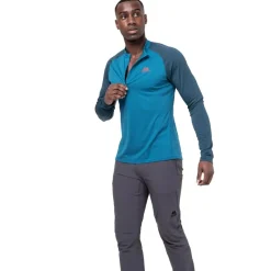 Mountain Equipment Mens Nava LS Zip T - Mykonos-Majolica