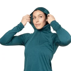 Mountain Equipment Womens Glace Hooded Top - Majolica Blue