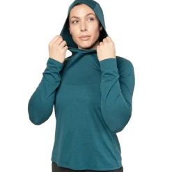 Mountain Equipment Womens Glace Hooded Top - Majolica Blue