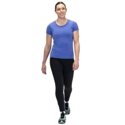 Mountain Equipment Womens Groundup Stripe Tee - Vivid Stripe