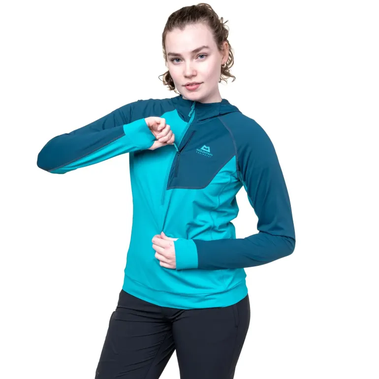 Mountain Equipment Womens Aiguille Hooded Top - Topaz-Majolica