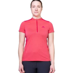 Mountain Equipment Womens Nava SS Zip T - Hibiscus-Capsicum