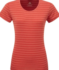 Mountain Equipment Womens Groundup Stripe Tee - Rosewood Stripe