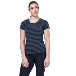 Mountain Equipment Womens Groundup Stripe Tee - Bluefin Stripe