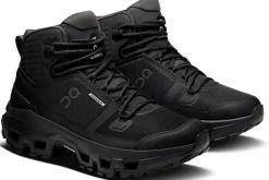 ON Womens Cloudrock Mid Waterproof Shoes - Black-Black