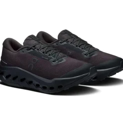 ON Womens Cloudsurfer Trail 2 WP Running Shoes - Black-Black