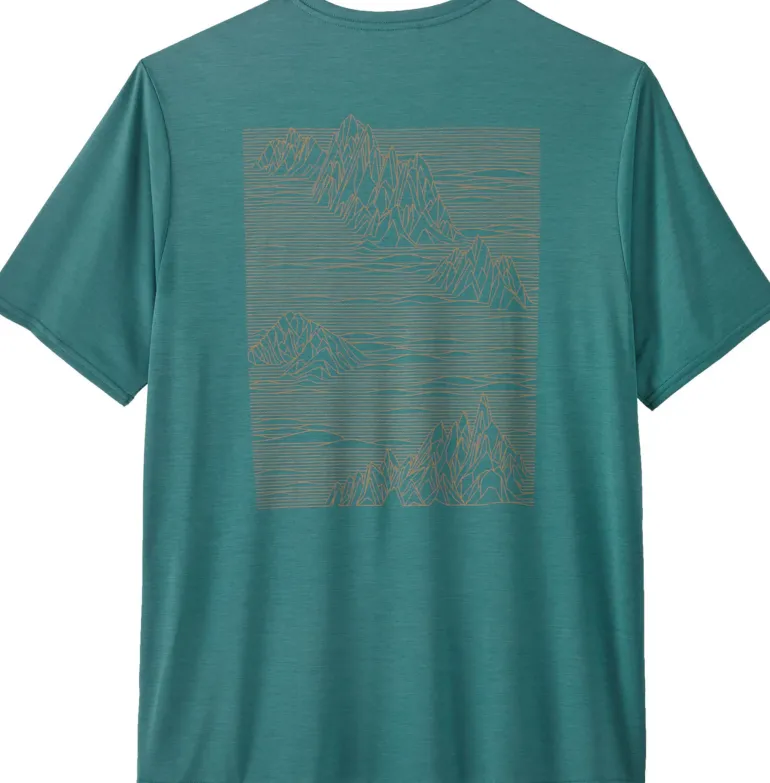 Patagonia Mens Cap Cool Daily Graphic Shirt - Strataspire-Wetland Blue X-Dye