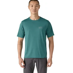 Patagonia Mens Cap Cool Daily Graphic Shirt - Strataspire-Wetland Blue X-Dye