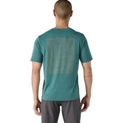 Patagonia Mens Cap Cool Daily Graphic Shirt - Strataspire-Wetland Blue X-Dye