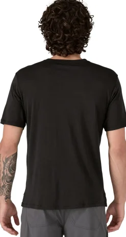 Patagonia Mens Cap Cool Merino Graphic Shirt - Heritage Header-Black