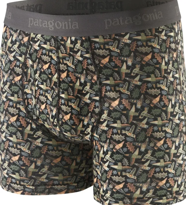 Patagonia Mens Essential Boxer Briefs - Allens Party-Ink Black