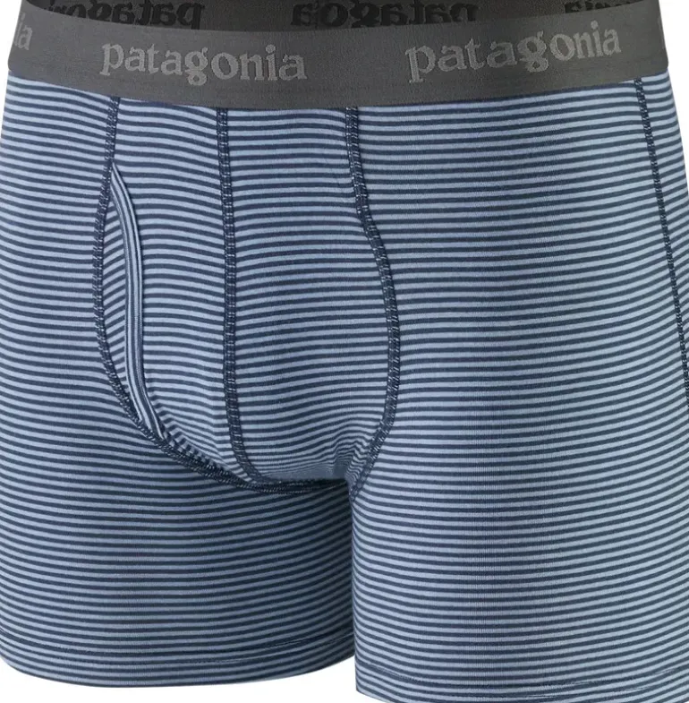 Patagonia Mens Essential Boxer Briefs - Fathom Stripe-New Navy