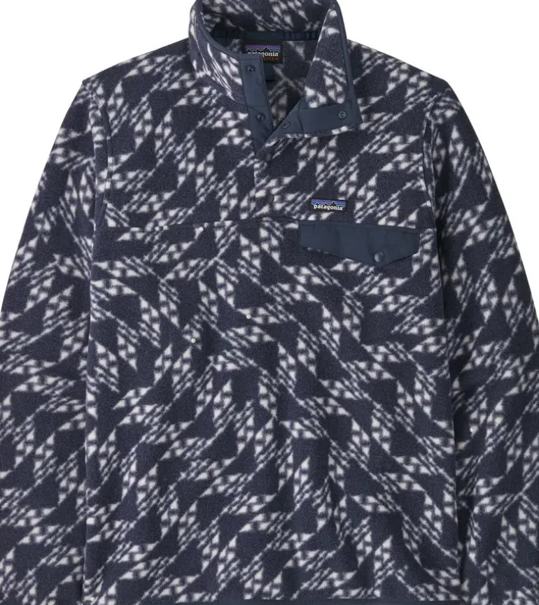 Patagonia Mens Lightweight Synchilla Snap-T Pullover - Synched Flight-New Navy
