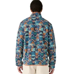 Patagonia Mens Lightweight Synchilla Snap-T Pullover - Swallowtail Geo-Still Blue