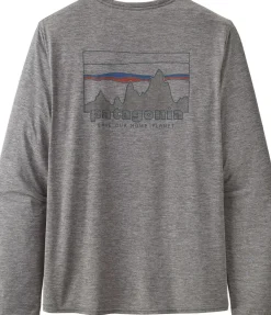 Patagonia Mens Long Sleeved Cap Cool Daily Graphic Shirt - 73 Skyline-Feather Grey