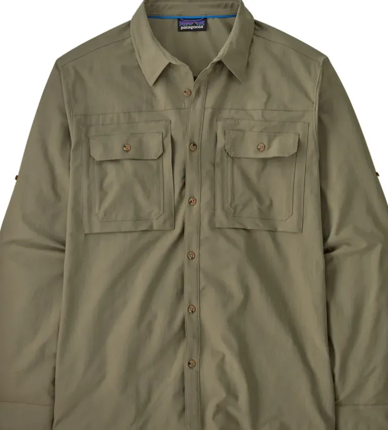 Patagonia Mens LS Self Guided Sun Shirt - River Rock Green
