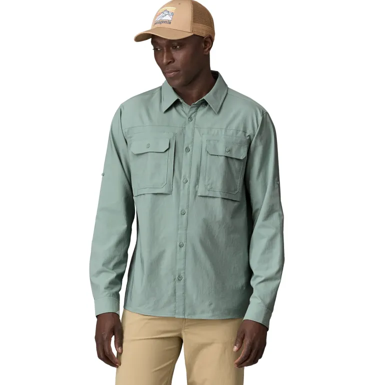 Patagonia Mens LS Self Guided Sun Shirt - River Rock Green