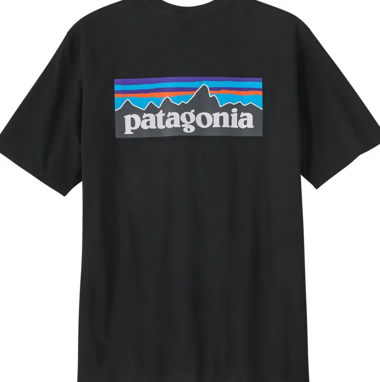 Patagonia Mens Short Sleeved P-6 Logo Responsibili-Tee - Black
