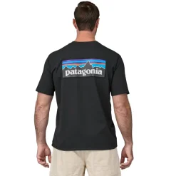 Patagonia Mens Short Sleeved P-6 Logo Responsibili-Tee - Black
